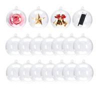 20Pcs 8cm Empty Clear Baubles to Fill,Clear Plastic Baubles for Crafting,Fill Your Own Bauble,Christmas Tree Decorations Ball,Christmas Fillable Bauble for DIY Craft New Years Xmas Ornament Home Decor