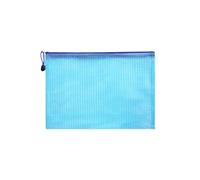 20pcs A4/A5 Grid Zipper File Bag Waterproof High-Capacity Transparent Folder Office(Blue,A5)