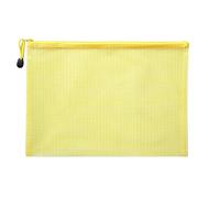 20pcs A4/A5 Grid Zipper File Bag Waterproof High-Capacity Transparent Folder Office for Schools and Offices(Yellow,A4)