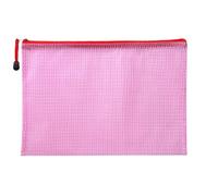 20pcs A4/A5 Grid Zipper File Bag Waterproof High-Capacity Transparent Folder Office for Schools and Offices(Red,A4)