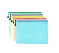 20pcs A4/A5 Grid Zipper File Bag Waterproof High-Capacity Transparent Folder Office for Schools and Offices(Mix,A4)