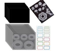 20Pcs A4 Rubber Magnetic Sheets 0.5mm Thickness with Clear Stamp Die Storage Pockets 48 Label StickerResealable Plastic Storage Pocket Large Envelope Case Cutting Dies Stencil Organizer forCard Making