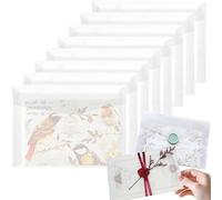 20pcs A5 Vellum Jackets for Invitations, 15x22cm Pre-Folded Vellum Paper Jackets for Wedding Invites, See Through Invitation Sleeves for Wedding Bridal Baby Shower Birthday Party