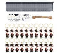20pcs Academic Celebration Keychains With Gift Labels And Drawstring Pouches Graduation Theme Rings Accessories Graduation Ceremony Souvenir Keychain Bundles