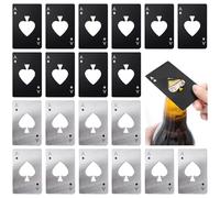 20Pcs Ace of Spades Bottle Opener, Stainless Steel Credit Card Size Portable Beer Opener Cap, Casino Poker Can Opener for Restaurant, Kitchen, Wedding, Party Favourite