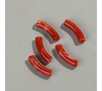20pcs Acrylic 8mm Thin Tube Beads Dual Color Resin Bent Pipe Loose Bead for DIY Bracelet Necklace Jewelry Accessories-Marble orange-8mm