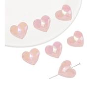 20PCS Acrylic Heart Shape Beads Pink Craft Heart Shape Spacer Bead,Acrylic Loose Beads for DIY Beading,19x17mm