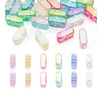 20Pcs Acrylic Letter Beads for Jewelry Making, Large Letter Beads, Iridescent Acrylic Letter Slide Bead Rainbow Large Hole European Bead for Crafts Keychains Bag Charm Shoelace