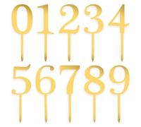 20Pcs Acrylic Numbers for Cake 0-9 Number Birthday Cupcake Toppers Gold Acrylic Cake Topper for Birthday Wedding Party