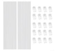 20pcs Acrylic Plant Stakes Support Kit with 20 Clips for Potted Plants to Upright Growth and Prevent Stem Twisting on Orchids and Tomatoes (45cm)