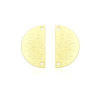 20pcs Adabele Tarnish Resistant 21mm 2-Hole Half Round Circle Semicircle Link Connector 18K Yellow Gold Plated Brushed Brass Earring Findings for Craft Jewelry Making BF-A9