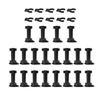 20Pcs Adjustable Cabinet Feet 100-120mm with Kick Board Clips, Black Plastic Furniture Legs for Kitchen & Bathroom, Supports Up to 40kg