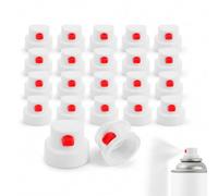 20Pcs Aerosol Spray Can Nozzles, Universal Female Valve for Paint Auto DIY | 25-35mm wide flat fan spray; solvent-resistant PE, push-fit tool-free install, fits standard aerosol cans for renovation work