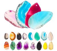 20pcs Agate Slice Pendant DIY Jewelry Charm with Hole, Mixed 30-50mm | Decorative Craft Piece for Necklaces and Handmade Projects, Assorted Style, Agate Material, Colorful Accents Random Style