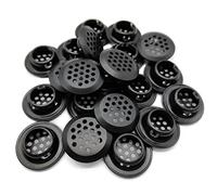 20Pcs Air Vents 19mm Circular Soffit Vent Stainless Steel Round Vent Mesh Hole Louver for Kitchen Bathroom Cabinet Wardrobe (Black)
