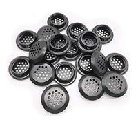 20Pcs Air Vents 29mm Circular Soffit Vent Stainless Steel Round Vent Mesh Hole Louver for Kitchen Bathroom Cabinet Wardrobe (Black)