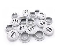 20Pcs Air Vents 29mm Circular Soffit Vent Stainless Steel Round Vent Mesh Hole Louver for Kitchen Bathroom Cabinet Wardrobe (White)