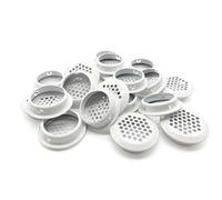20Pcs Air Vents 35mm Circular Soffit Vent Stainless Steel Round Vent Mesh Hole Louver for Kitchen Bathroom Cabinet Wardrobe (White)