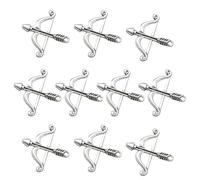 20pcs Alloy Bow and Arrow Pendant Charm Silver for DIY Jewelry Making