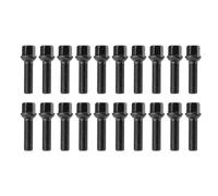 20PCS Alloy Wheel Nuts M14 X 1.5 17mm Hex for Mercedes Viano Vito Tapered Seat Black Wheel Locking Lug Nuts Bolts Replacement