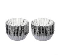 20pcs Aluminum Egg Tart Molds Nonstick Cupcake Pans For Pie Cookie Muffin Tins Reusable Baking Cups Silver Kitchen Bakeware Set For Desserts And Pastries Making At Home Or Commercial Use(6.3x1.2cm)