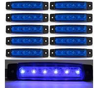 20pcs Amber Side Marker Lights 12V,Universal 6 LED Indicators Side Marker Lights Front Rear Side Light Position Lamps for Trailer Truck Caravan Camper Van Lorry Bus Tractor Motorhome (Blue, 10PX)