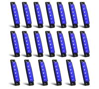 20pcs Amber Side Marker Lights 12V,Universal 6 LED Indicators Side Marker Lights Front Rear Side Light Position Lamps for Trailer Truck Caravan Camper Van Lorry Bus Tractor Motorhome (Blue, 20PX)