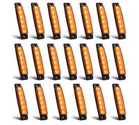 20pcs Amber Side Marker Lights 12V,Universal 6 LED Indicators Side Marker Lights Front Rear Side Light Position Lamps for Trailer Truck Caravan Camper Van Lorry Bus Tractor Motorhome (Amber, 20PX)
