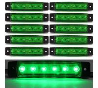 20pcs Amber Side Marker Lights 12V,Universal 6 LED Indicators Side Marker Lights Front Rear Side Light Position Lamps for Trailer Truck Caravan Camper Van Lorry Bus Tractor Motorhome (Green, 10PX)