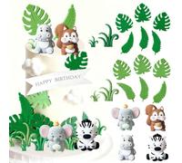 20pcs Animals Cake Decoration for Kids Birthday Party Decorations Educational Animal Figurines Set Realistic Jungle Cake Ornaments Toy Figures for Kids Boy Girl Birthday Shower Party Supplies