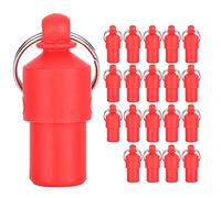 20pcs Anti-Lost Pet Tags - Dog Cat ID Name Address Label Storage Tube Pendant for Collar (Red)