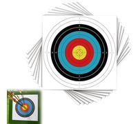 20Pcs Archery Target Face, 40x40cm Full Ring Arrow Bow Shooting Practice Target Paper, 10 Rings Targets Face Accessories, for Hunting Shooting Training Practice