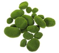20pcs Artificial Faux Moss Stone Green Plastic Ball for Wreaths