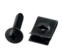 20Pcs Auto Fastener Metal U Type Clip With Screw Mounting Retainer Clips Car Engine For Fender Bumper Guard Plate Clamp