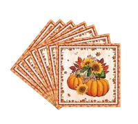 20pcs Autumn Paper Napkins - Thanksgiving Harvest Festival Decorations, Maple Leaf Tissue Dinner Napkins for Autumn Table Decor