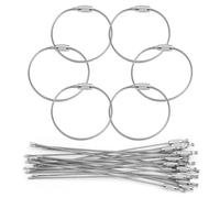 20Pcs/Bag Wire Rope Key Ring, Wire Keychain Cable, Wire Key Rope, Wire Key Ring with Screw Locking for Outdoor Activity Hiking Luggage Tags Loops