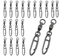 20PCS Ball Bearing Fishing Snap Swivels | Quick Change Speed Clips for Lures (Crankbait/Popper) | High-Strength Saltwater & Freshwater Quick Snaps | Tackle Connectors with Smooth Swivel Action