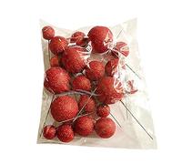 20pcs Ball Shaped Cake Toppers Decoration for Wedding Birthday Party Dessert Cupcake Insert Home Baking Supply Insert