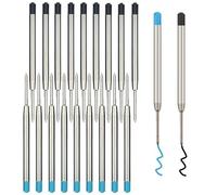 20Pcs Ballpoint Pen Refills Replaceable for Parker Pens - Black and Blue Ink, 9.8cm Large Size 1.0 Nib Pen Refills for School and Office Supplies
