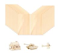20PCS Basswood Sheets, 200x100x 2 mm Balsa Wood Sheets, Craft Wood Board with Smooth Surfaces Unfinished Blank Balsa Sheet