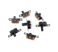 20PCS/batch 50V 0.3A SS12F15 black SPDT sliding switch, suitable for DIY power electronics projects G6 1P2T toggle handle 6mm(Handle length 8mm)
