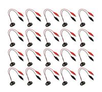 20Pcs Battery Snap Connector to Crocodile Clip