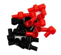 20PCS Battery Terminal Covers, Angled Insulating Boots for Car Marine ATV, 12x20mm Red Black PVC Cap to Prevent Shorting, Flexible Lug Protectors for Positive Negative Posts