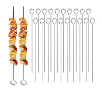 20Pcs BBQ Metal Skewers Stainless Steel, 7.87''/20cm Kebab Stainless Steel BBQ Skewers, Reusable, for Air Fryer, Outdoor Barbecues, Oven, Camping