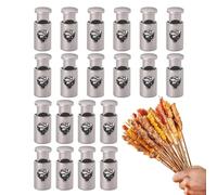 20PCS BBQ Skewer Clamps, Spring-Loaded Skewers Stoppers, Metal Racks with Non-Slip Clips, Fixing Buckles Mechanism for Outdoor Barbecues, Meat & Vegetables