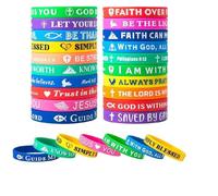 20PCS Bible Verse Silicone Bracelets Christian Scripture Rubber Wristbands for Women Men Bulk Colorful Inspirational Jesus Rubber Bracelets Religious Jewelry Party Favor Gifts, Silicone, Agate