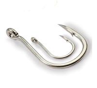 20PCS Big Fish Hook 1/0-7/0 Super Fishhook Steel Alloy Gaff Barbed Antirust Sharp Angle Radian Bend Tuna Fishing Circle Hooks(2-0 20PCS)