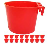 20pcs Bird Cage Feeding Cups Hanging Seed Bowls | Plastic Red Bulk Value Pack, Easy Cleaning, Quick Daily Refills for Bird Cages and Backyard Coops