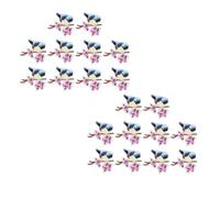 20PCS Birds Embroidered Patches, Bird Flower Sew on Patches Sewing Flowers Applique Embroidery Applique for Backpacks Pants Clothes Jeans