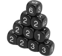 20Pcs Black 6 Sided Number Dice, Round Corner Polyhedral Dice, Polyhedral Dice Role Playing Dice for Numeral Teaching Board Games, Table Games 16mm
